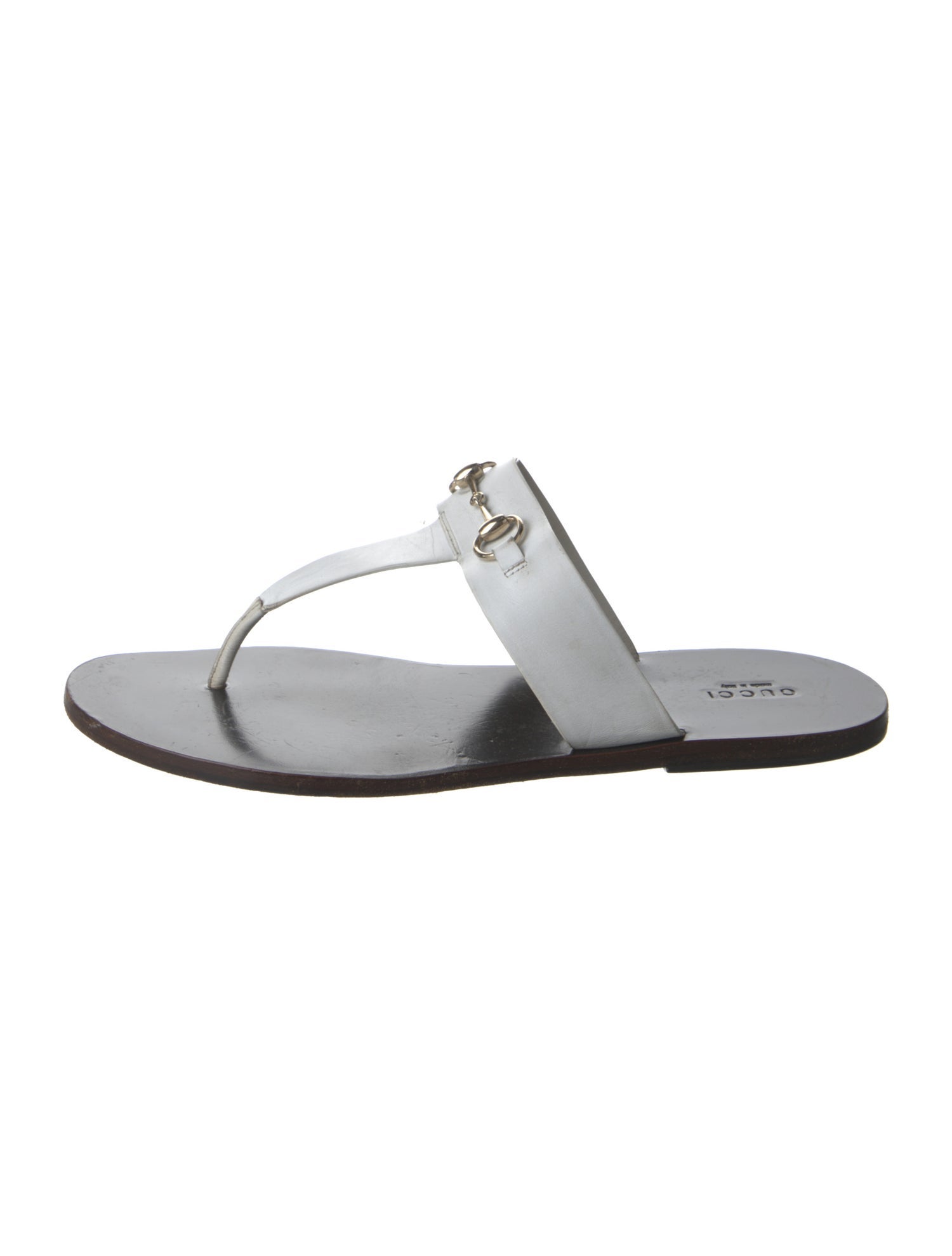 Gucci Horsebit Accent Leather Flip Flops